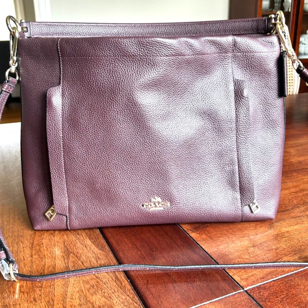 Coach Scout Hobo Pebble Leather Oxblood Burgundy